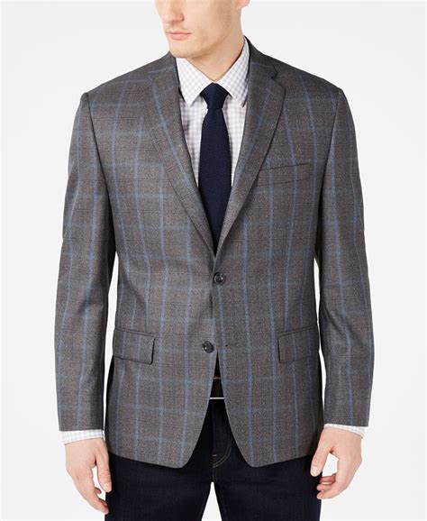 michael kors men's classic-fit windowpane sport coat|Michael Kors Windowpane Sport Coat .